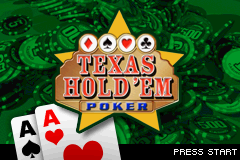 Texas Hold'em Poker title screen for GameBoy Advance